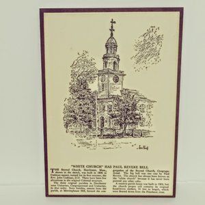White Church Has Paul Revere Bell Ceramic Wall Plaque by Jack Frost